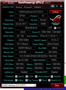 Asus GeForce 1070 Ti 1070Ti 8GB (2 foto / 2)