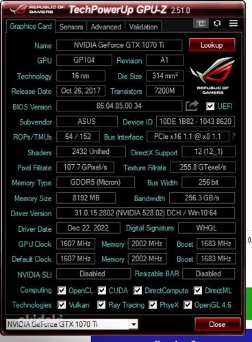 Asus GeForce 1070 Ti 1070Ti 8 ГБ (фото #2)
