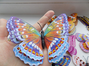 Magnetiga PVC liblikad 12 tk + teip. Pimedas helendavad (5 foto / 7)