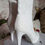 Белые поаздничные полусапоги, размер 39, каблук 11 см (фото #2)