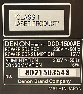 DENON DCD-1500AE супер аудио CD плеер (5 фото из 10)