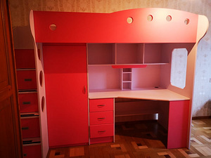 Narivoodi kirjutuslaua ja kapiga Salo loft bed (4 foto / 6)