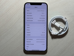 Apple iPhone 12 White 64GB väga heas korras. Aku 89% (7 foto / 7)