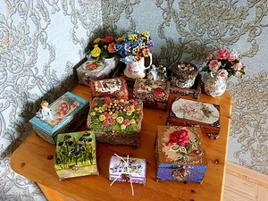 Ehetekarbid,raam,lilled - käsitöö (2 foto / 3)