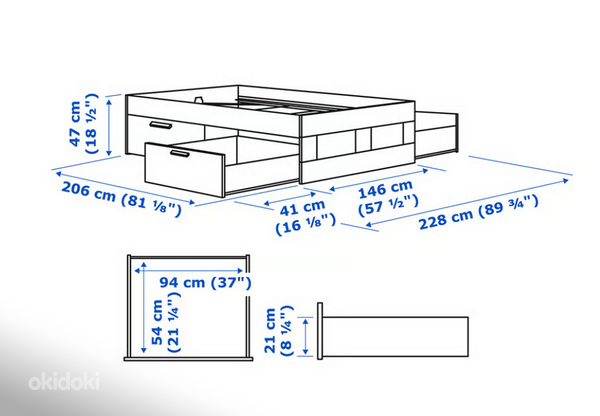 Продам кровать IKEA BRIMNES 140x200 с матрасом