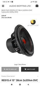 Bassface subwoofer 2500rms + võimendi (2 foto / 5)