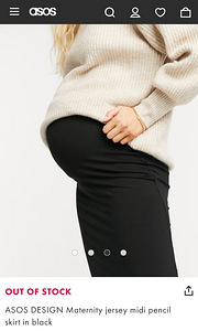 ASOS DESIGN Maternity jersey midi pencil skirt in black (2 foto / 3)