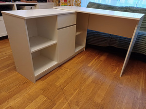 Kirjutuslaud / nurgaga laud / nurklaud (valge) (2 foto / 7)