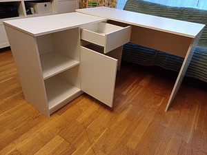 Kirjutuslaud / nurgaga laud / nurklaud (valge) (4 foto / 7)