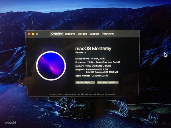 15" Macbook Pro Touchbar (A1707) i7, Radeon pro (foto #2)