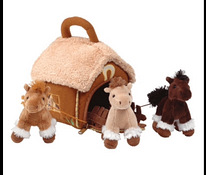 Новая мягкая игрушка «Домик-сумочка с 3-мя лошадками