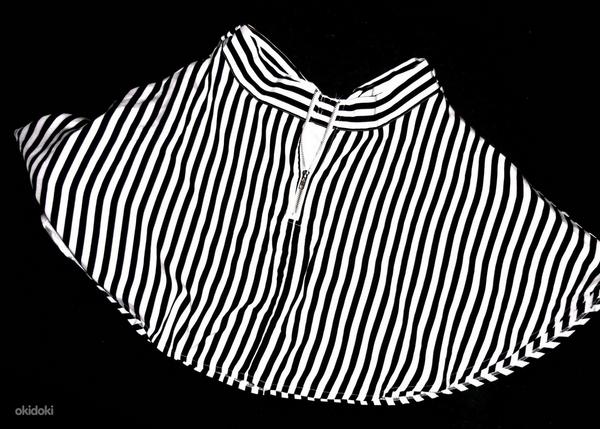 Пышная черно-белая юбка в полоску в морском стиле, L-38-40 (фото #6)
