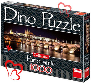 DINO PUZZLE PANORAMIC Karli sild Pragas,1000 tk, uus (1 foto / 5)