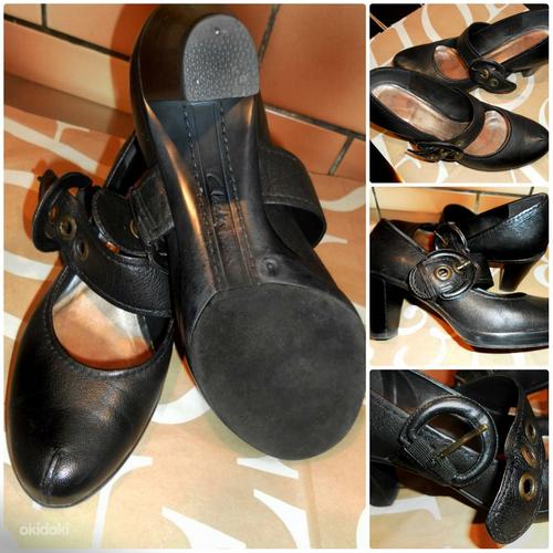 Clarks удобные черные туфли, натуральная кожа, 39-UK6 (фото #3)