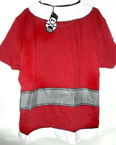 Санта темно- красная мужская футболка с принтом, XL, новая (фото #4)