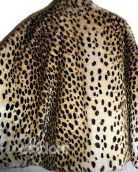 Роскошная меховая леопардовая шубка-манто, один размер (фото #7)