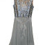 Särava hõbehall pidulik litritega šifooni kleit, XS, uus (foto #2)