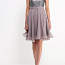 Cеребристо-серое шифон-пайетки нарядное платье, XS, новое (фото #5)