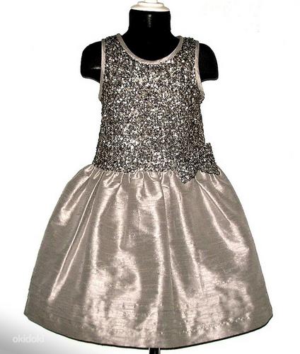 Next золотистое нарядное платье (128) (фото #1)