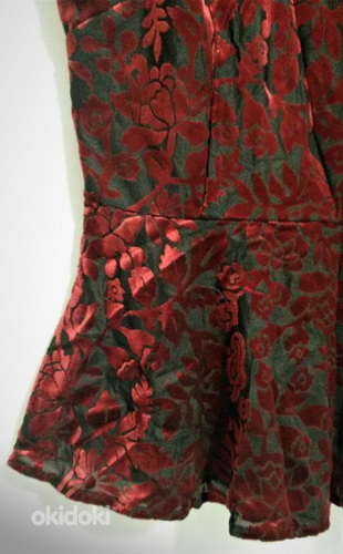 Нарядный бордовый топ-блузка стретч с баской (40-42) (фото #5)