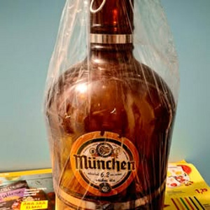 Suur vintage öllekann-öllepudel (klaas-metall),3 L (2 foto / 10)