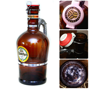 Suur vintage öllekann-öllepudel (klaas-metall),3 L (10 foto / 10)