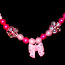 Прелестный розовый комплект-стрейч - ожерелье и браслет (фото #1)