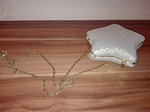 Праздничная сумка-клатч, новая, серебро 16х4х15