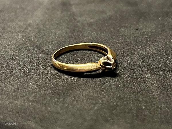 Kuld sõrmus teemandiga 585 proov (№K210) (foto #3)