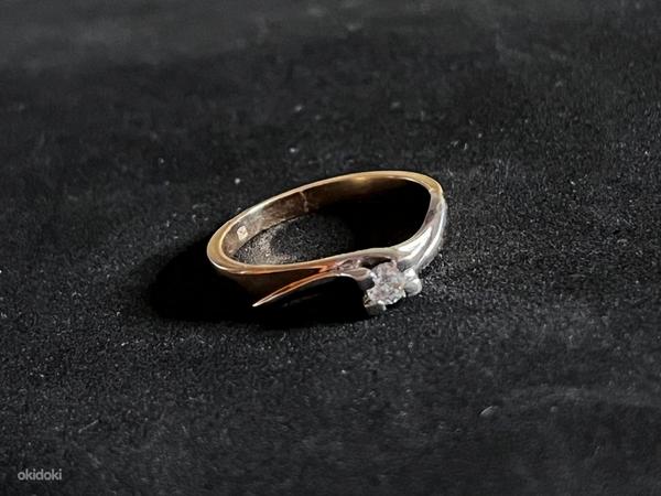 Золотое кольцо с бриллиантом 585 проба (№K219) (фото #1)