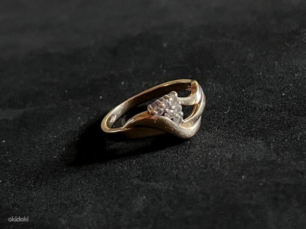 Kuld sõrmus teemantidega 585 proov (№K220) (foto #1)