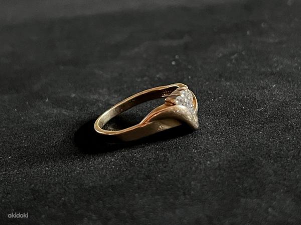 Kuld sõrmus teemantidega 585 proov (№K220) (foto #3)