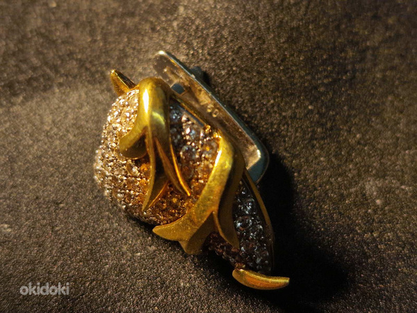 Золотые серьги с бриллиантом 750 проба (№L846) (фото #7)
