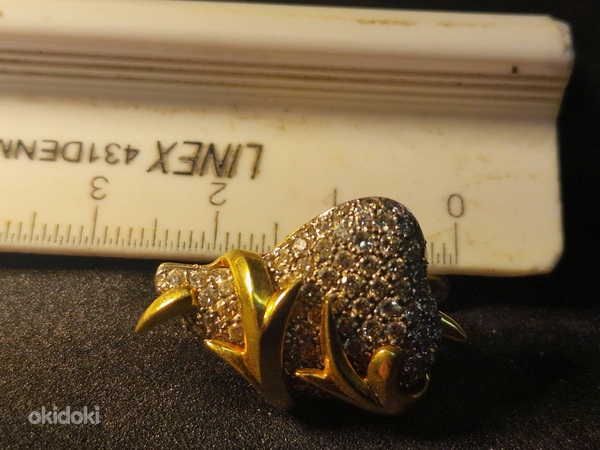 Золотые серьги с бриллиантом 750 проба (№L846) (фото #9)
