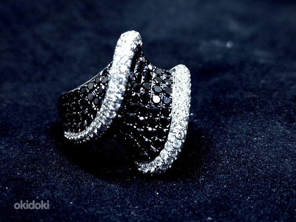 Золотое кольцо с бриллиантами 750 проба (№L849) (фото #3)