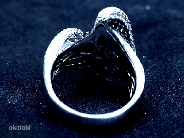 Золотое кольцо с бриллиантами 750 проба (№L849) (фото #8)