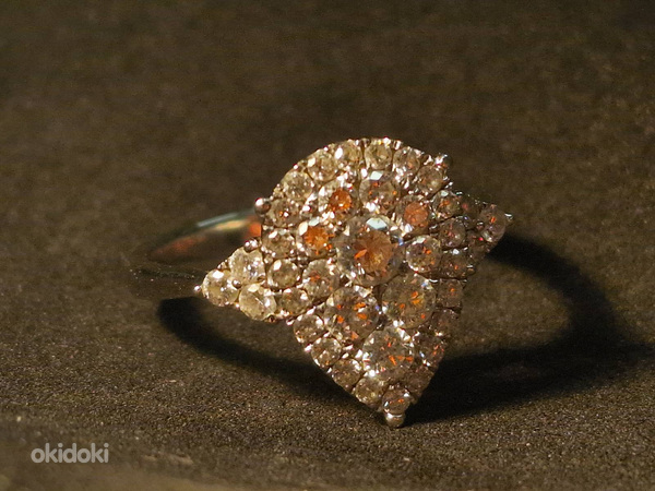 Золотое кольцо с бриллиантами 750 проба (№L857) (фото #2)