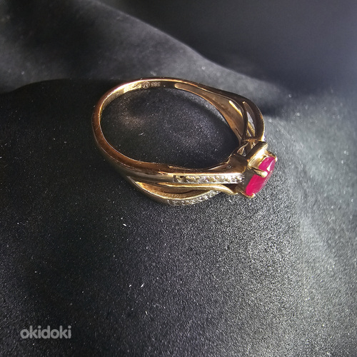 Золотое кольцо с бриллиантом 585 проба (№L892) (фото #2)