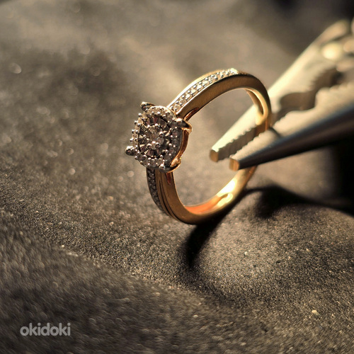 Золотое кольцо с бриллиантами 585 проба (№L902) (фото #4)