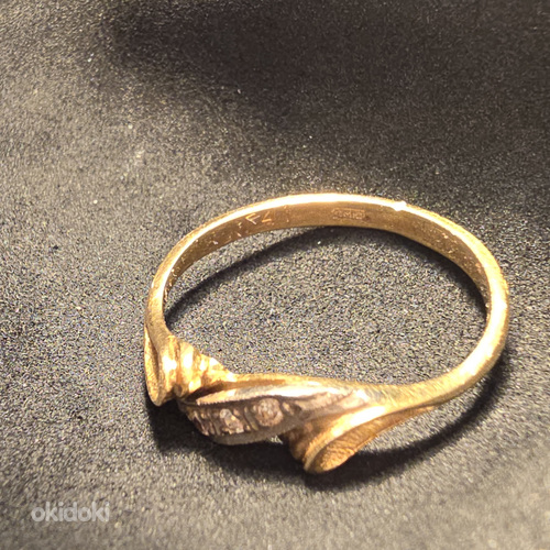 Kuld sõrmus teemandiga 750 proov (№L928) (foto #2)