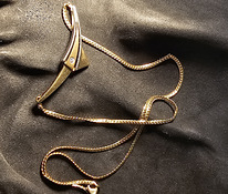 Золотая цепочка с кулоном и бриллиантом 585 проба (№L970)