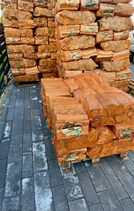 Дрова для камина березовые 30см 40л в сетчатом мешке. Сухие деревья.
