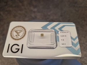 100% Naturaalne Teemant/Briljant 0,25 ca IGI sertifikaat (2 foto / 4)
