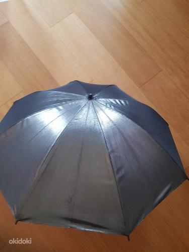 Черный-серебряный зонт и белый (фото #2)