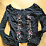 Черная блуза с вышивкой (фото #1)