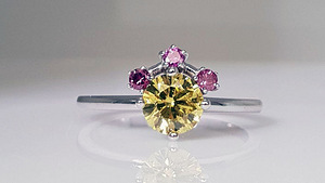 Diamond Fancy sõrmus valge kuld - 0,89 ct. Uus