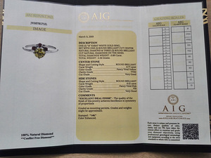 Diamond Fancy sõrmus valge kuld - 0,89 ct. Uus (3 foto / 3)