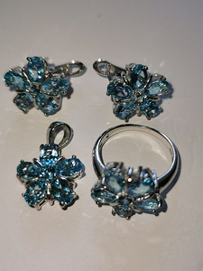 Hõbedast komplekt Topaz Blue. (1 foto / 2)