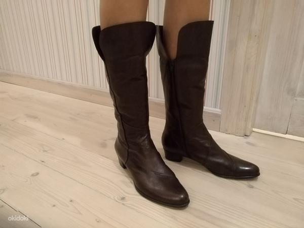 Женские кожаные сапоги, темно-коричневые, 42 (фото #3)