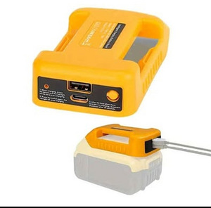 DeWalt 18v battery Laadija akupank USB + USB type C Adapter (1 foto / 4)